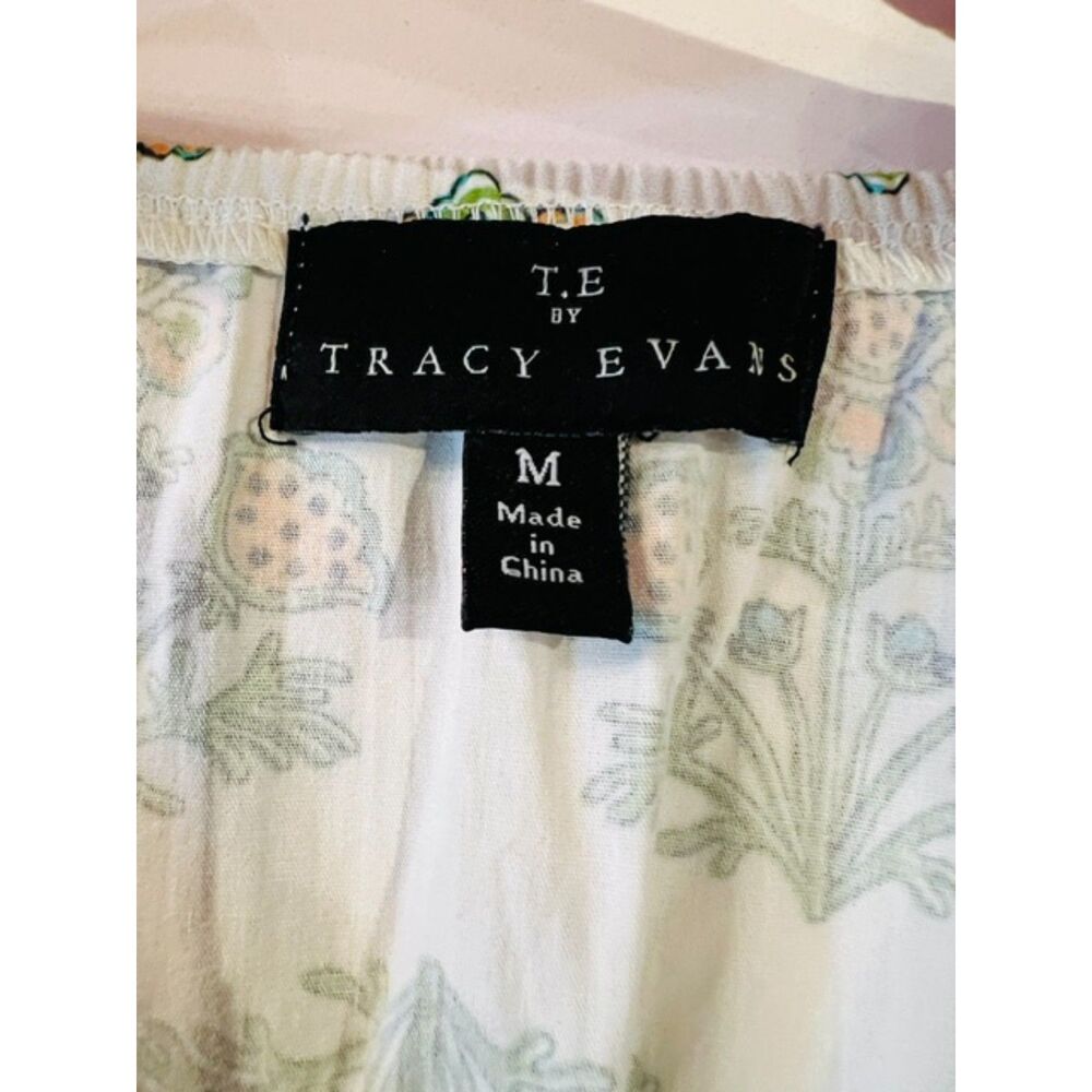 Tracy Evans NWT Floral Smocked Maxi Dress Cotton Flutter Sleeve Medium - Picture 6 of 10